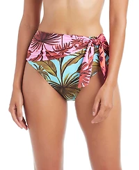 Bleu by Rod Beattie Women's Lotus High Waist Tie Detail Swim Bottom