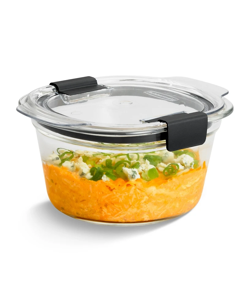 Rubbermaid Brilliance 2.9-Cup Glass Round Leak Proof Food Storage Container
