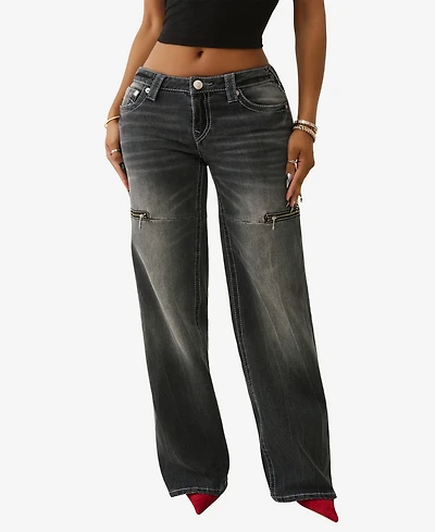 True Religion Women's Bobbi Low Rise Baggy Big T Jeans