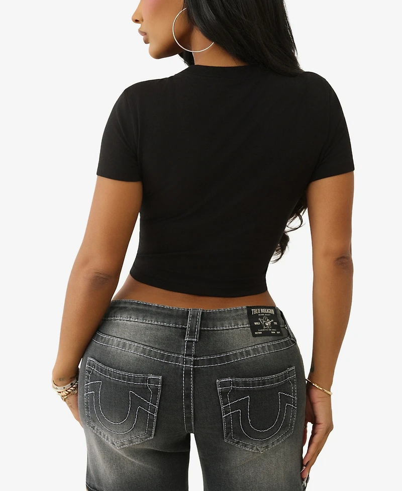 True Religion Women's Wing Crystal Baby T-Shirt