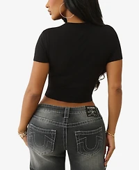 True Religion Women's Wing Crystal Baby T-Shirt