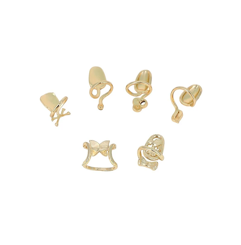 Sohi Women's The Belle Nail Rings - California Gold (Set Of 6)
