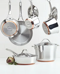 Anolon Nouvelle Copper Stainless Steel Cookware Set, 10 Piece