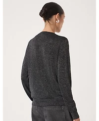 Hush Women's Crew Neck Slim Fit Metallic Cardigan