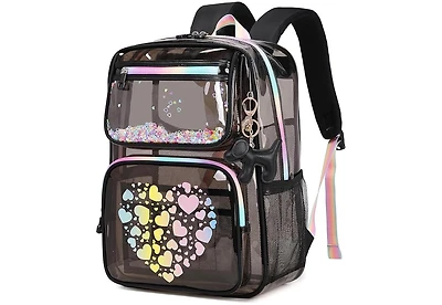 Batfox Clear Backpack for School Girls, Heavy Duty Tpu Transparent Backpack Stadium Events Approved, Clear Bookbag