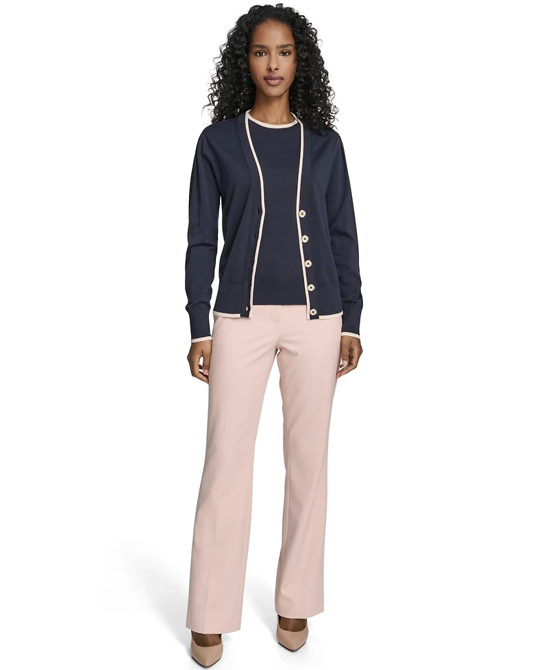 Tommy Hilfiger Women's V-Neck Long-Sleeve Cardigan Set