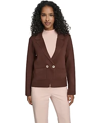 Tommy Hilfiger Women's Double Breasted Peak Lapel Sweater Jacket