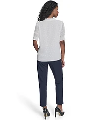 Tommy Hilfiger Women's Clip Dot Ruffle Popover Top