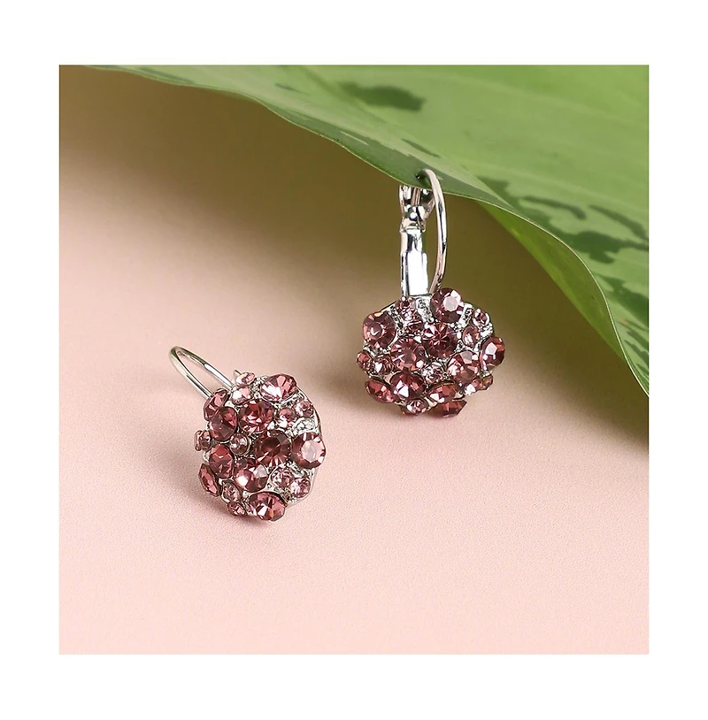 Sohi Stone Flower Hoop Earrings