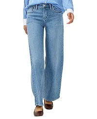 Silver Jeans Co. Women's Suki Mid Rise Curvy Fit Wide Leg