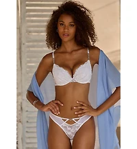 Lascana Women's Rhinestone Lace Push Up Bra