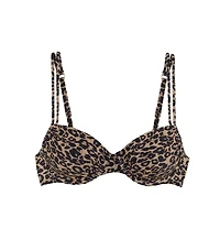 Lascana Women's Leopard Cheetah Print Underwire Bikini Swimsuit Top Bra Sizing