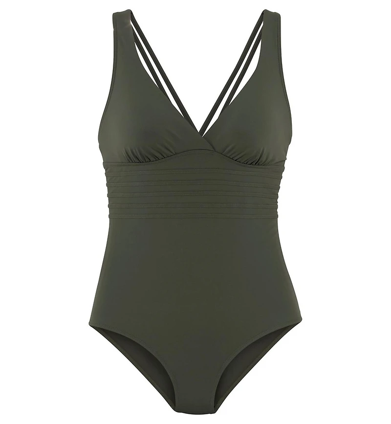 Lascana Women's Strappy Tummy Control One Piece Swimsuit