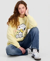 Snoopy Juniors' Tulip Crewneck Sweatshirt