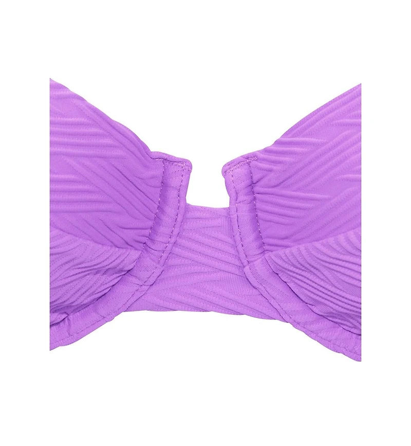 Lascana Women's Textured Balconette Underwire Bikini Swimsuit Top Bra Sizing