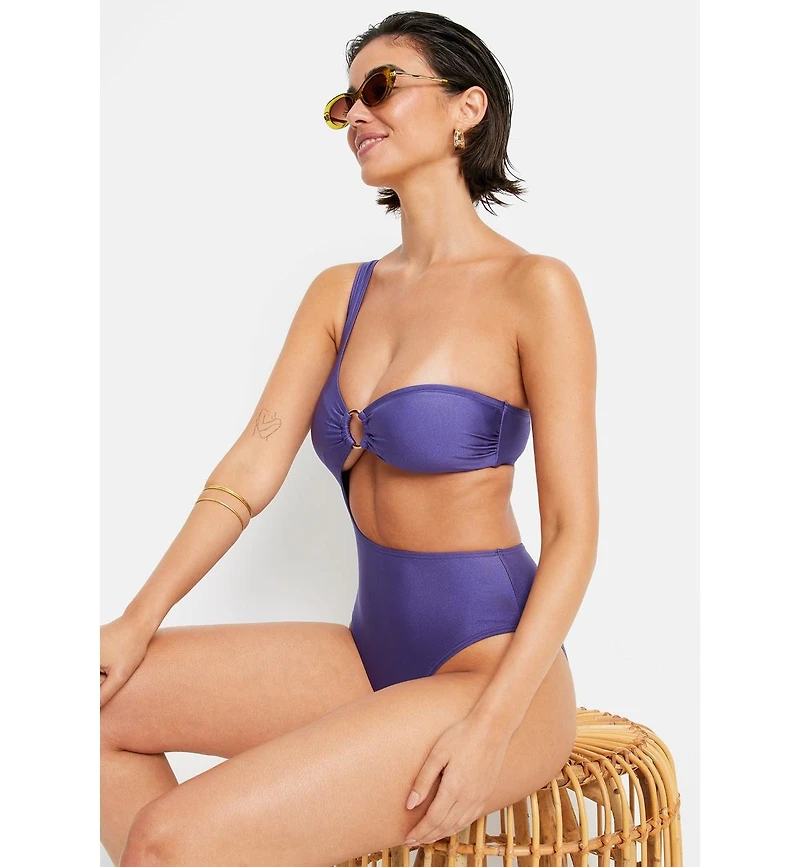 Lscn by Lascana Women's One Shoulder One Piece Swimsuit