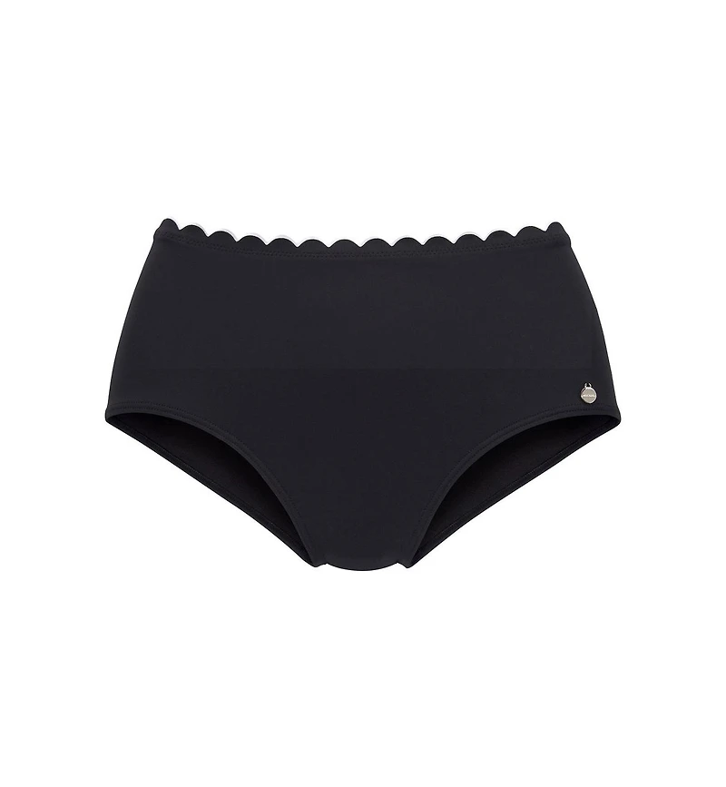 Lascana Women's Scalloped High Waisted Bikini Swimsuit Bottom