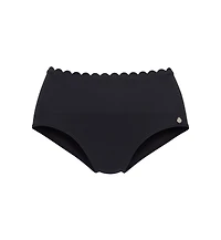 Lascana Women's Scalloped High Waisted Bikini Swimsuit Bottom