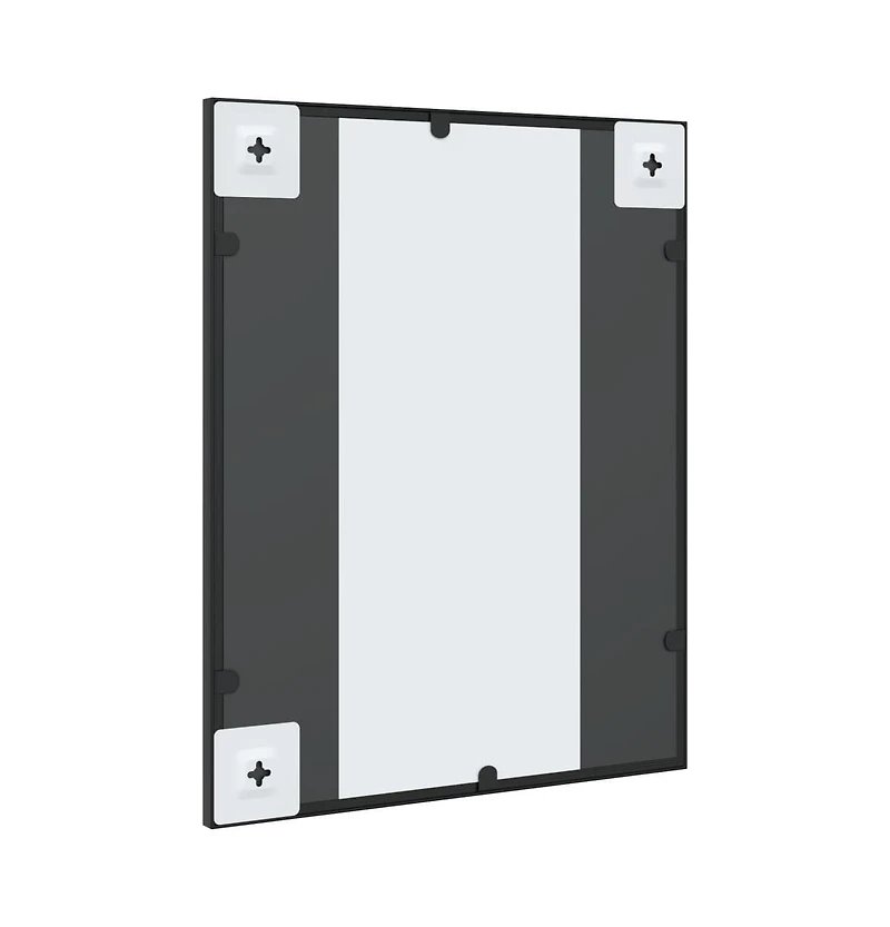 vidaXL Wall Mirror Black 15.7"x19.7" Rectangle Iron
