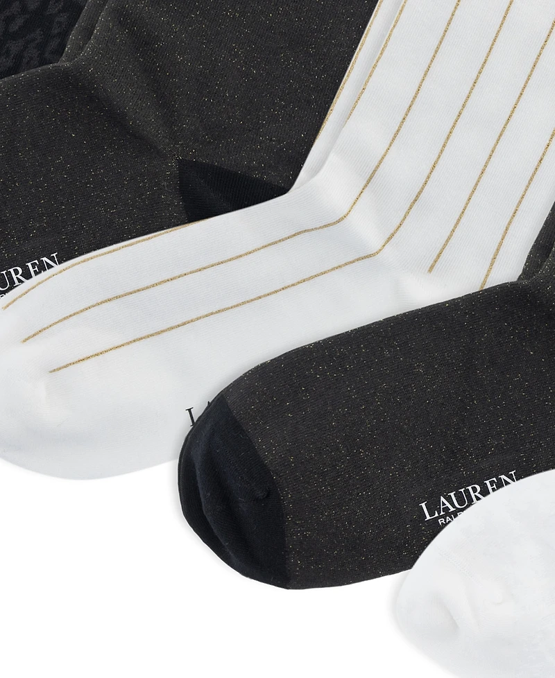 Lauren Ralph Lauren Women's Holiday Shine Crew Socks, Pack of 6