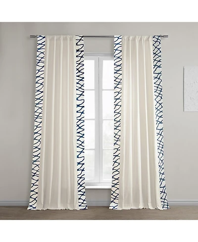 Half Price Drapes Ellis Bordered Cotton Curtain