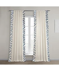 Half Price Drapes Ellis Bordered Cotton Curtain