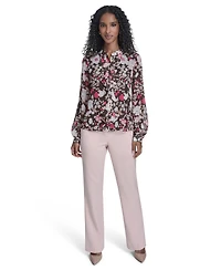 Tommy Hilfiger Women's Floral Ruffle Placket Top