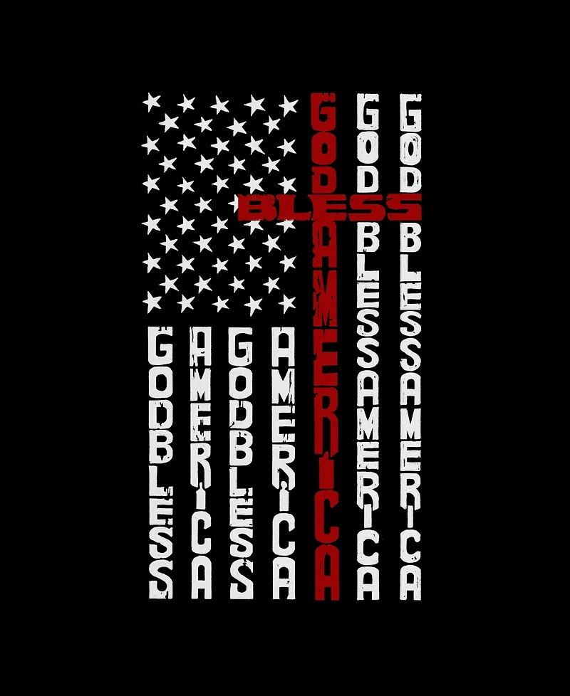 La Pop Art Women's Cross Flag Word Short Sleeve T-Shirt