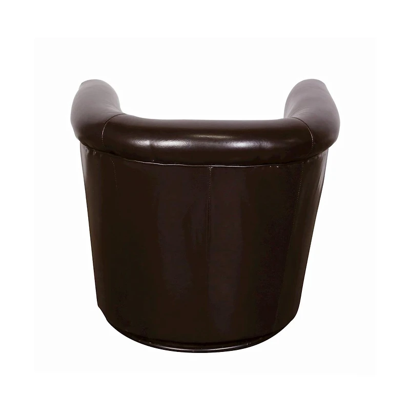 Porter Designs Marvel Contemporary Leather-Look Swivel Accent Chair, Brown