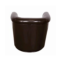 Porter Designs Marvel Contemporary Leather-Look Swivel Accent Chair, Brown