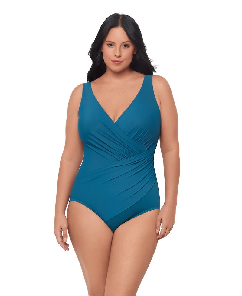 Miraclesuit Women's Plus Must Haves Oceanus Tummy Control One Piece Swimsuit