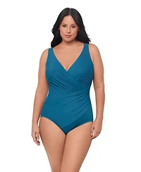 Miraclesuit Women's Plus Must Haves Oceanus Tummy Control One Piece Swimsuit