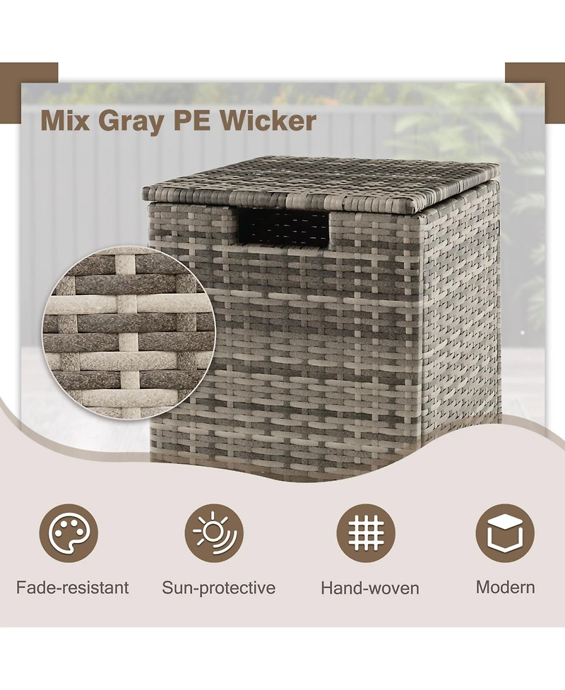 Sugift 2-in-1 Patio Rattan Gas Propane Tank Cover for 20 lbs Propane Tanks