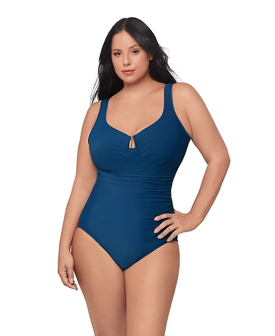 Miraclesuit Plus Escape Underwire Allover-Slimming Wrap One-Piece Swimsuit