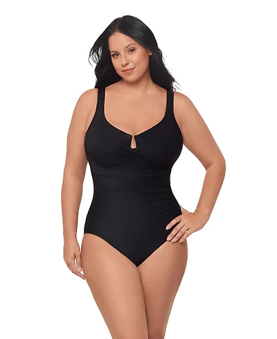 Miraclesuit Plus Escape Underwire Allover-Slimming Wrap One-Piece Swimsuit