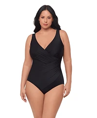 Miraclesuit Women's Plus Must Haves Oceanus Tummy Control One Piece Swimsuit
