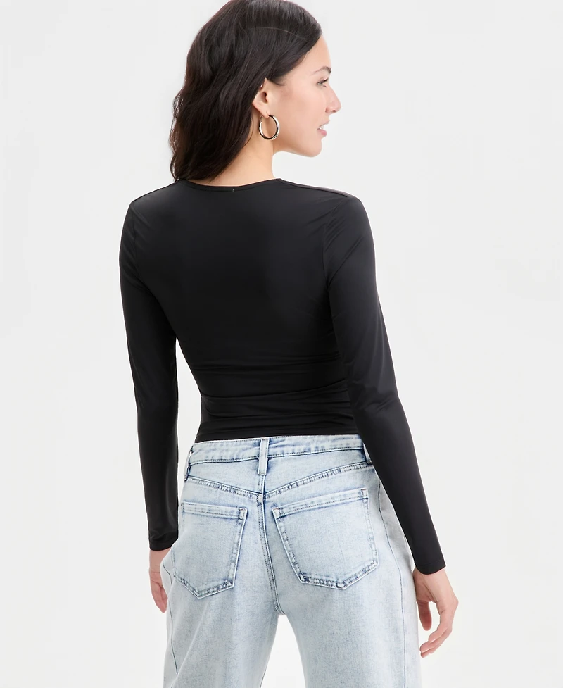Bar Iii Women's Long-Sleeve Sweetheart-Neck Knit Top, Macy's Exclusive