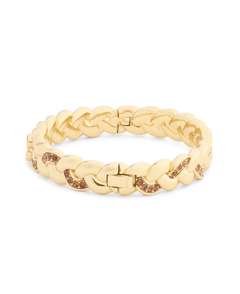 Coach Faux Stone Signature C Braided Bangle Bracelet