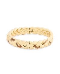 Coach Faux Stone Signature C Braided Bangle Bracelet