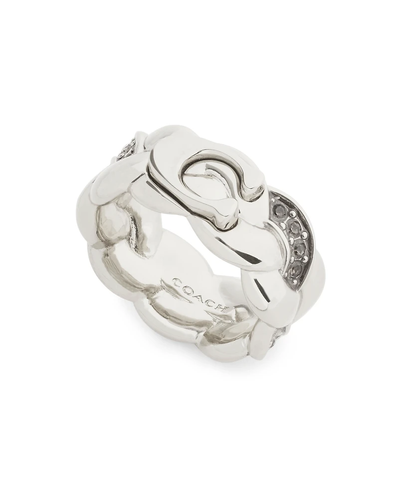 Coach Faux Stone Signature C Braided Band Ring