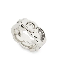 Coach Faux Stone Signature C Braided Band Ring