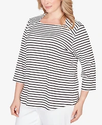 Ruby Rd. Plus Size Classic Marine Stripe Knit Top