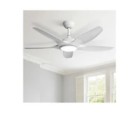 Sofucor 48-inch Matte White 5-Blade Ceiling Fan with Six Speed Remote Control and Forward Reverse Function for Indoor Use
