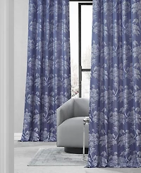 Half Price Drapes Sequoia Floral Faux Silk Jacquard Room Darkening Curtain
