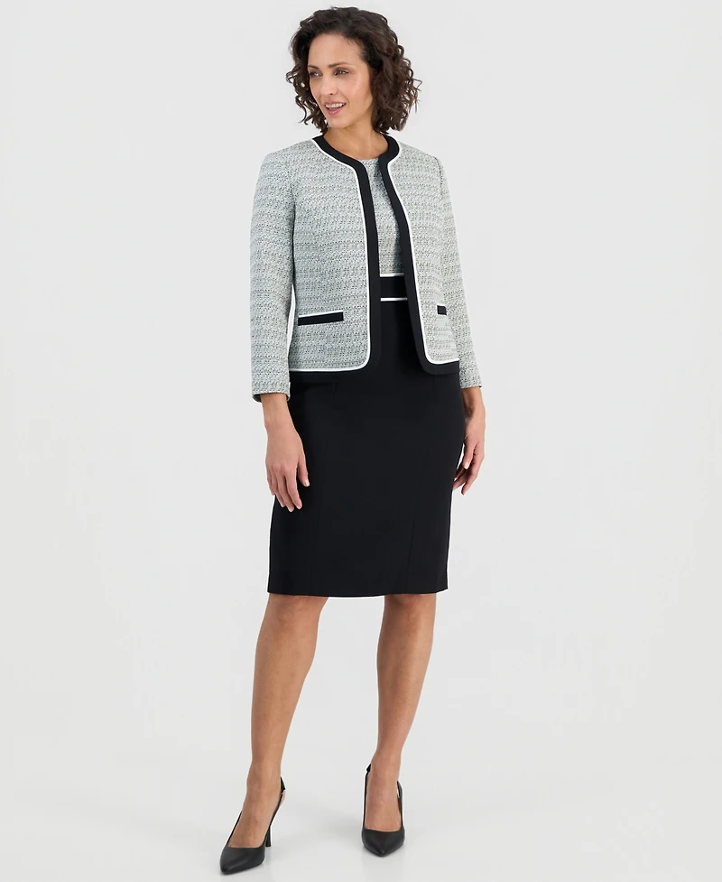 Kasper Women's Open-Front Tweed Blazer