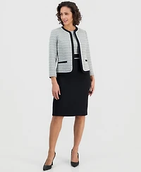 Kasper Women's Open-Front Tweed Blazer