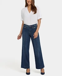 Nydj Women's Teresa Wide Leg Button Flap Jeans