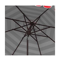 Safavieh Maui Single Scallop Striped 9Ft Crank Push Button Tilt Umbrella