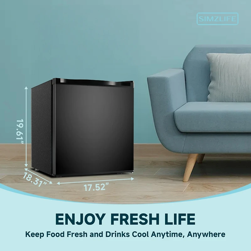 Euhomy 1.6 Cu.Ft Single Door Mini Fridge with Freezer