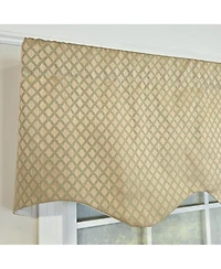 Rlf Home 100% Cotton Diamonds Regal Fully lined Windows Rod Pocket Valance 50" x 17" Green